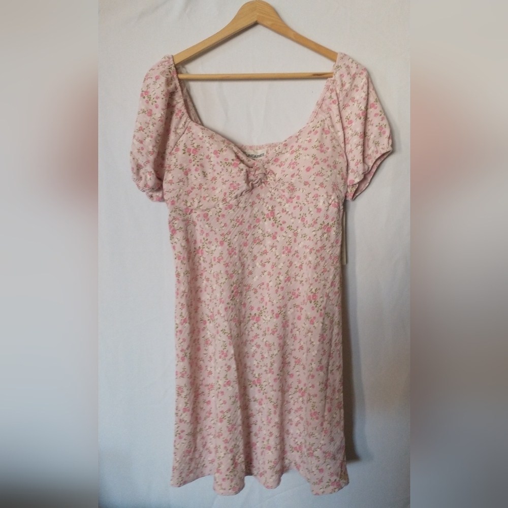 No Boundaries Pink Floral Fairycore Cottagecore Puff Sleeve Dress Large